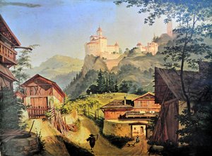 バックグラウンドでTrostburgとWaidbruck 作： Josef Arnold derJüngere